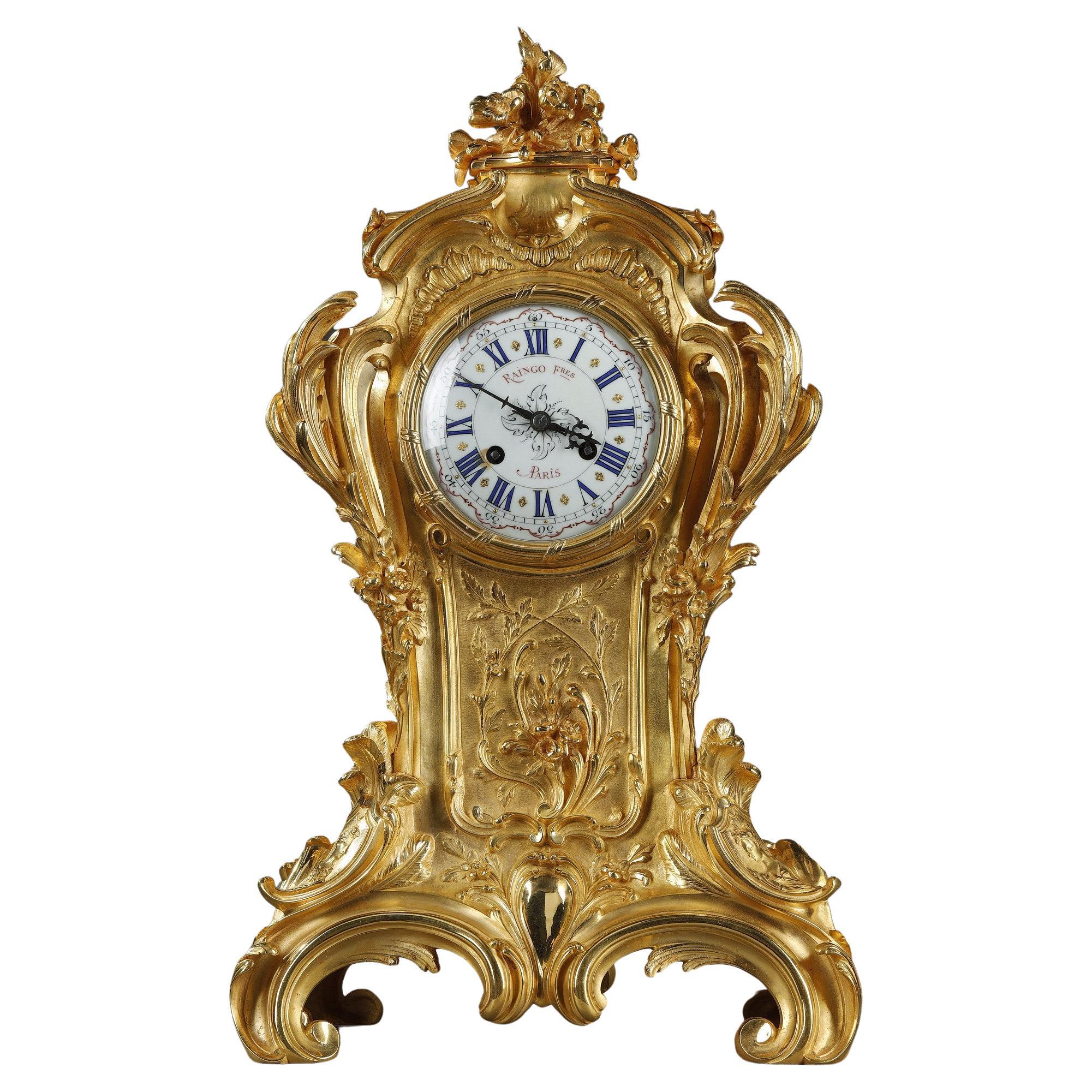 Reloj Rocaille Ormulu y Bronce Acorazado, Raingo & Frères