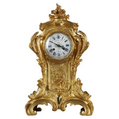 Antique Ormulu and Chased Bronze Rocaille Clock, Raingo & Frères