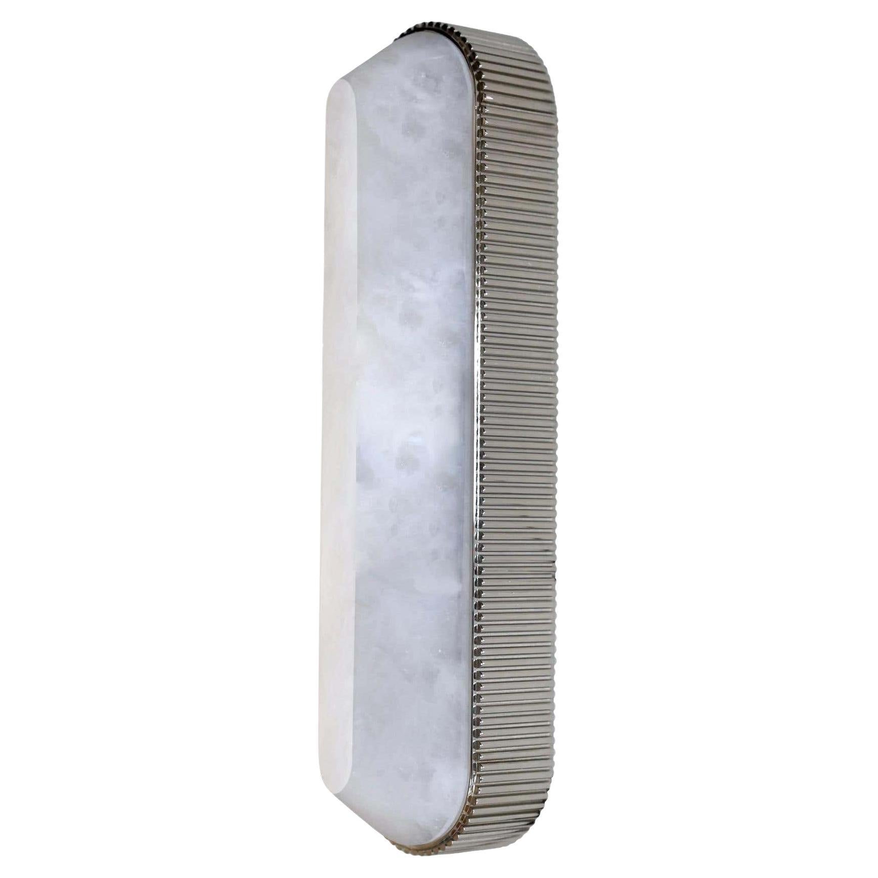 applique in cristallo di rocca con struttura in nichel lucido.
Creato da Phoenix 
Due prese E26 installate 
120W totali 
Dimensioni e finiture metalliche personalizzate su richiesta.


