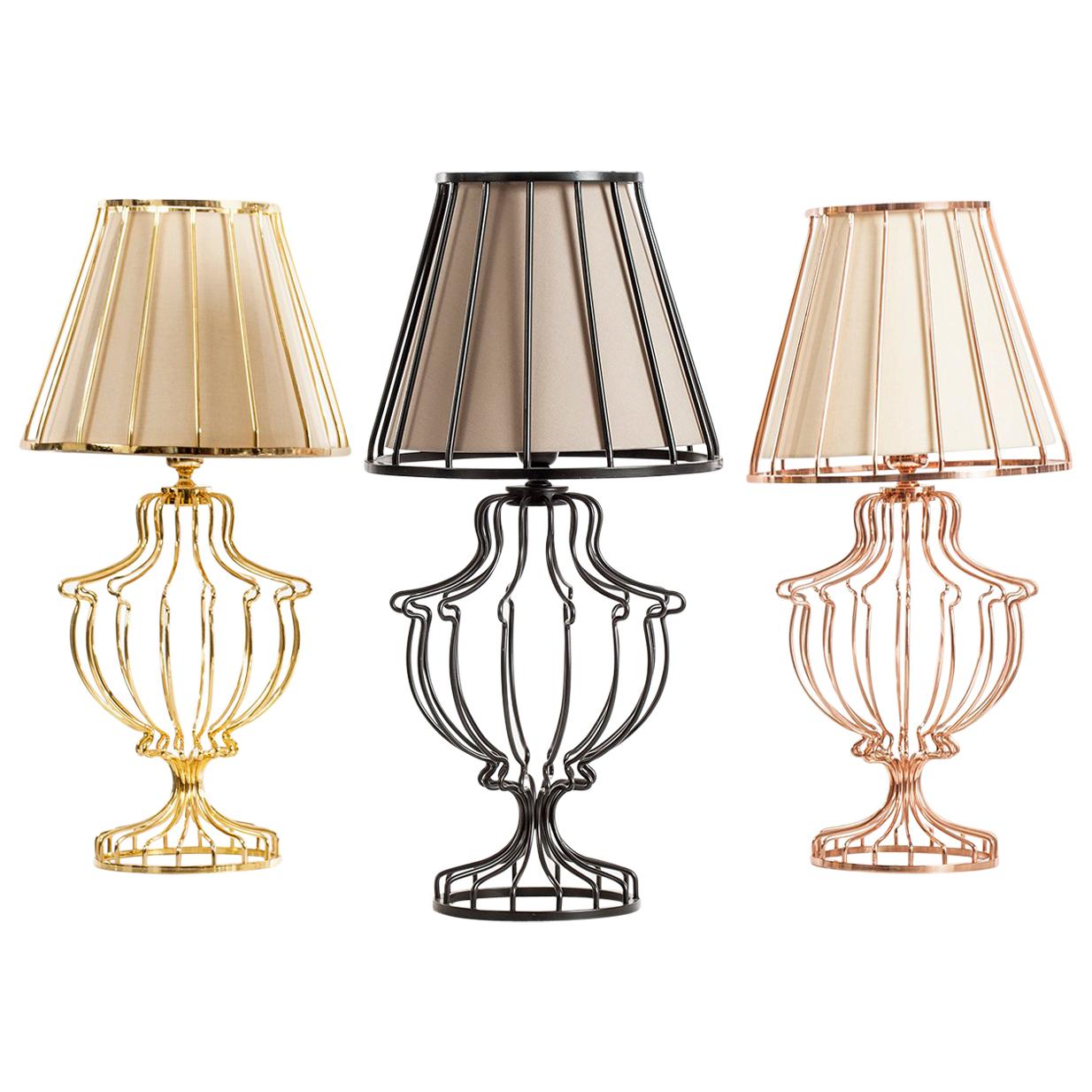 Orna Lamp, Victorian Style Metal Table Lamp For Sale