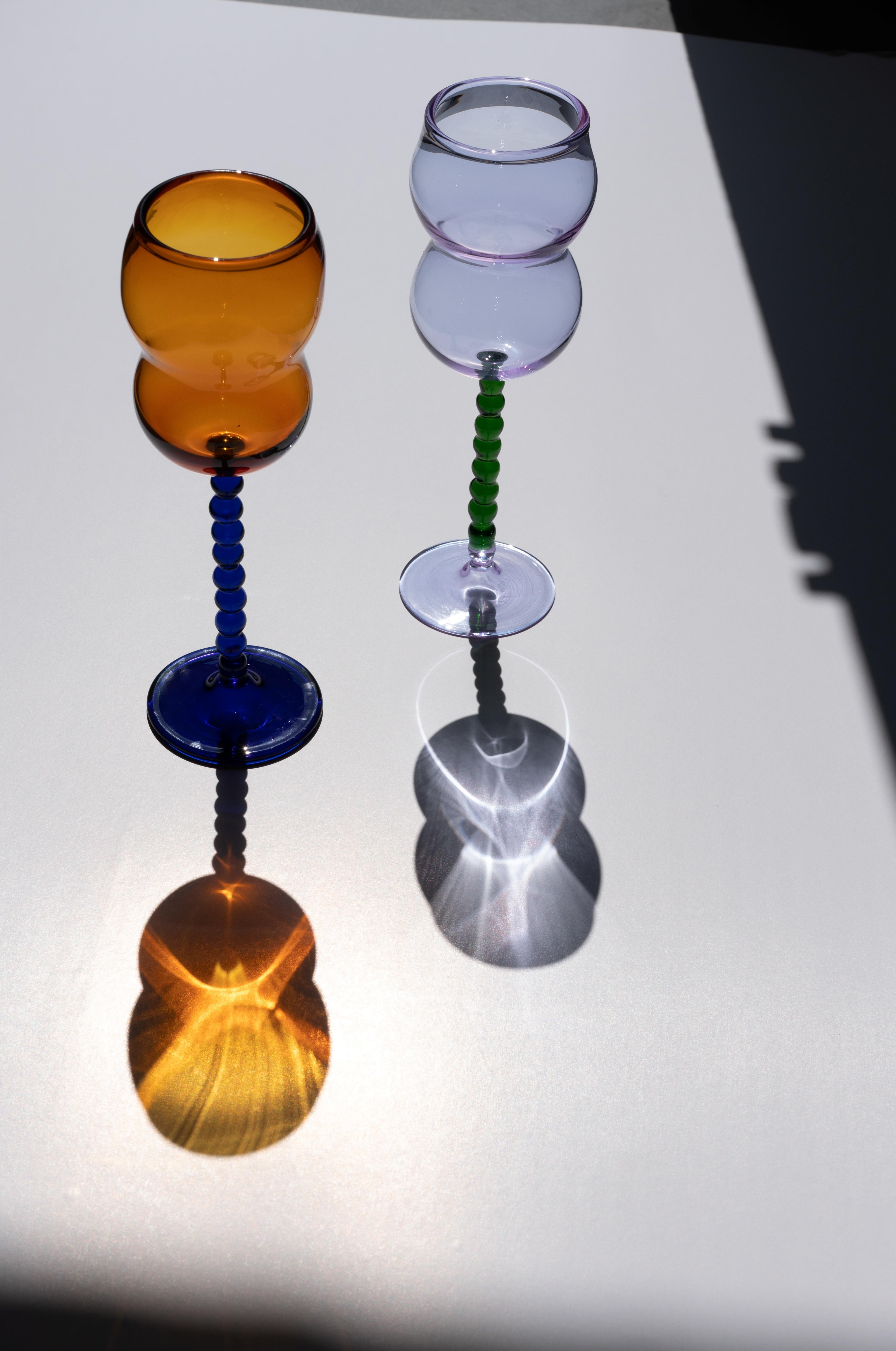 Modern Ornamental by Lameice Dreamlike Wine Glass For Sale
