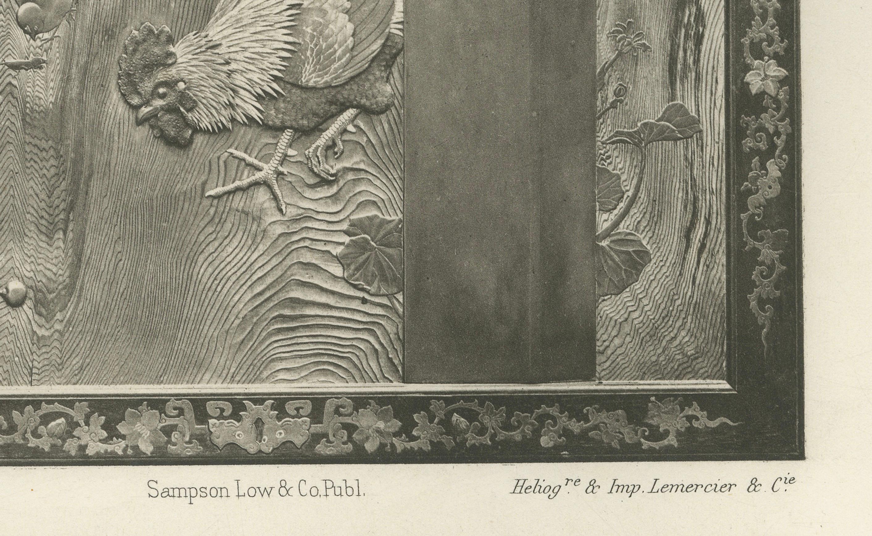 The Ornamental Elegance with Rustic Charm - Un chromolitho d'inspiration japonaise, 1884 Bon état - En vente à Langweer, NL