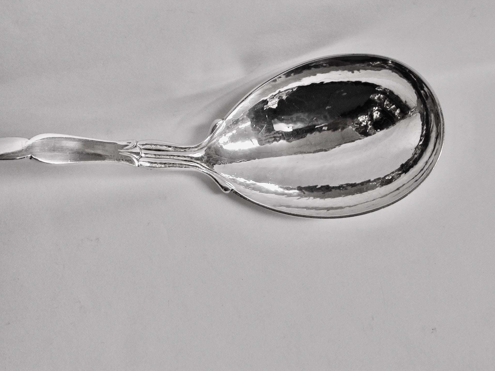 Danish Ornamental Georg Jensen Sterling Silver Serving Spoon, circa 1950 For Sale