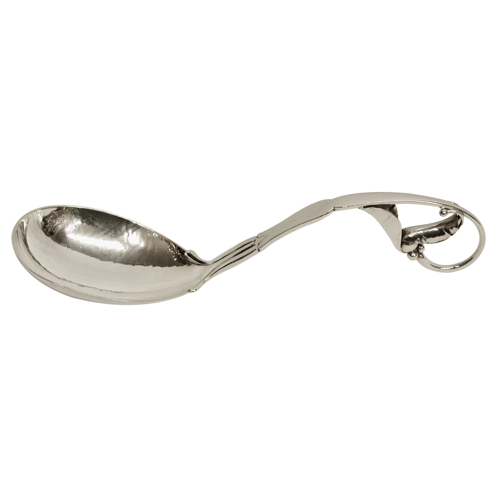 Cucchiaio da portata ornamentale in argento Georg Jensen, circa 1950