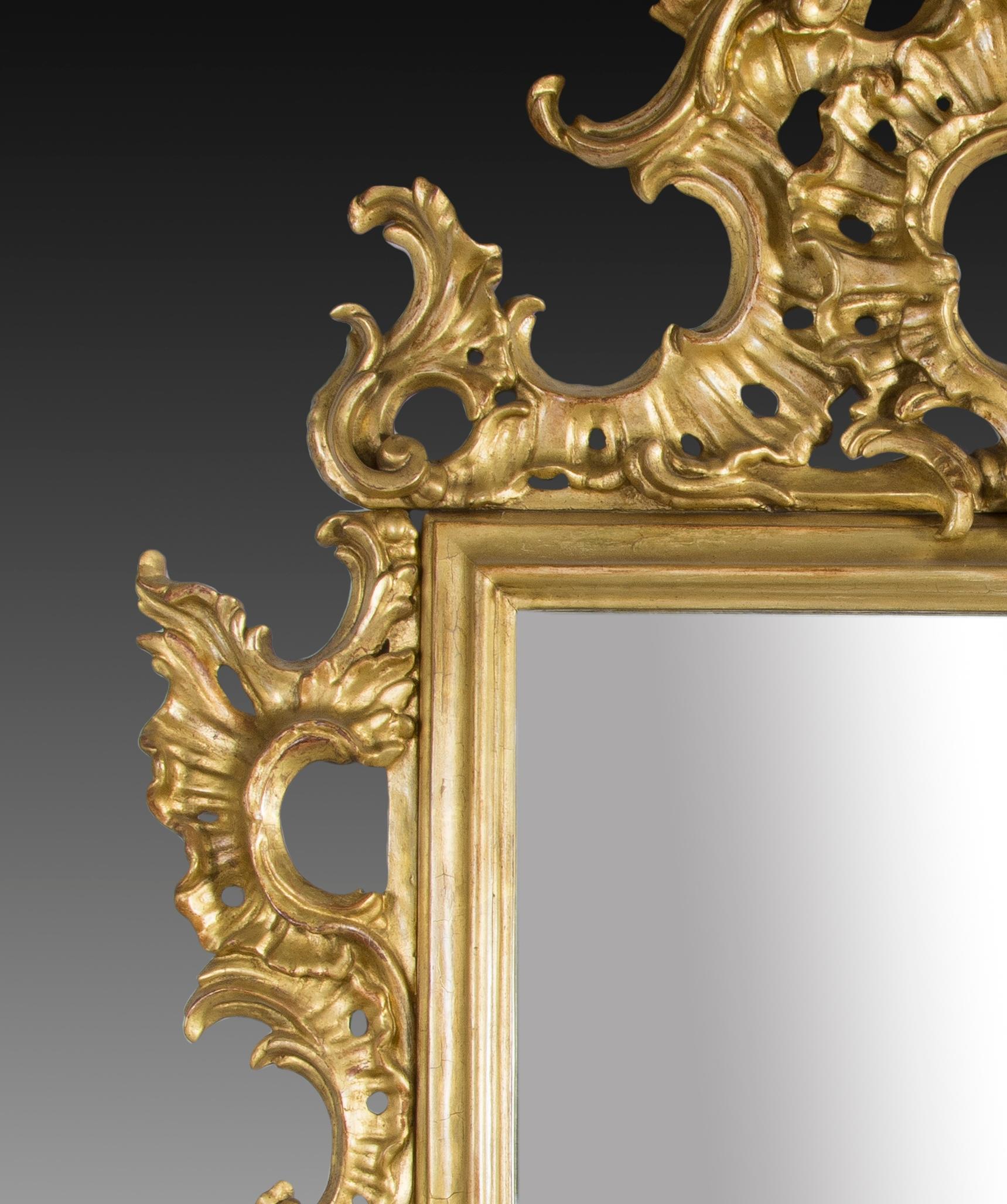 Ornamentaler Spiegel:: 19. Jahrhundert im Zustand „Relativ gut“ im Angebot in Madrid, ES