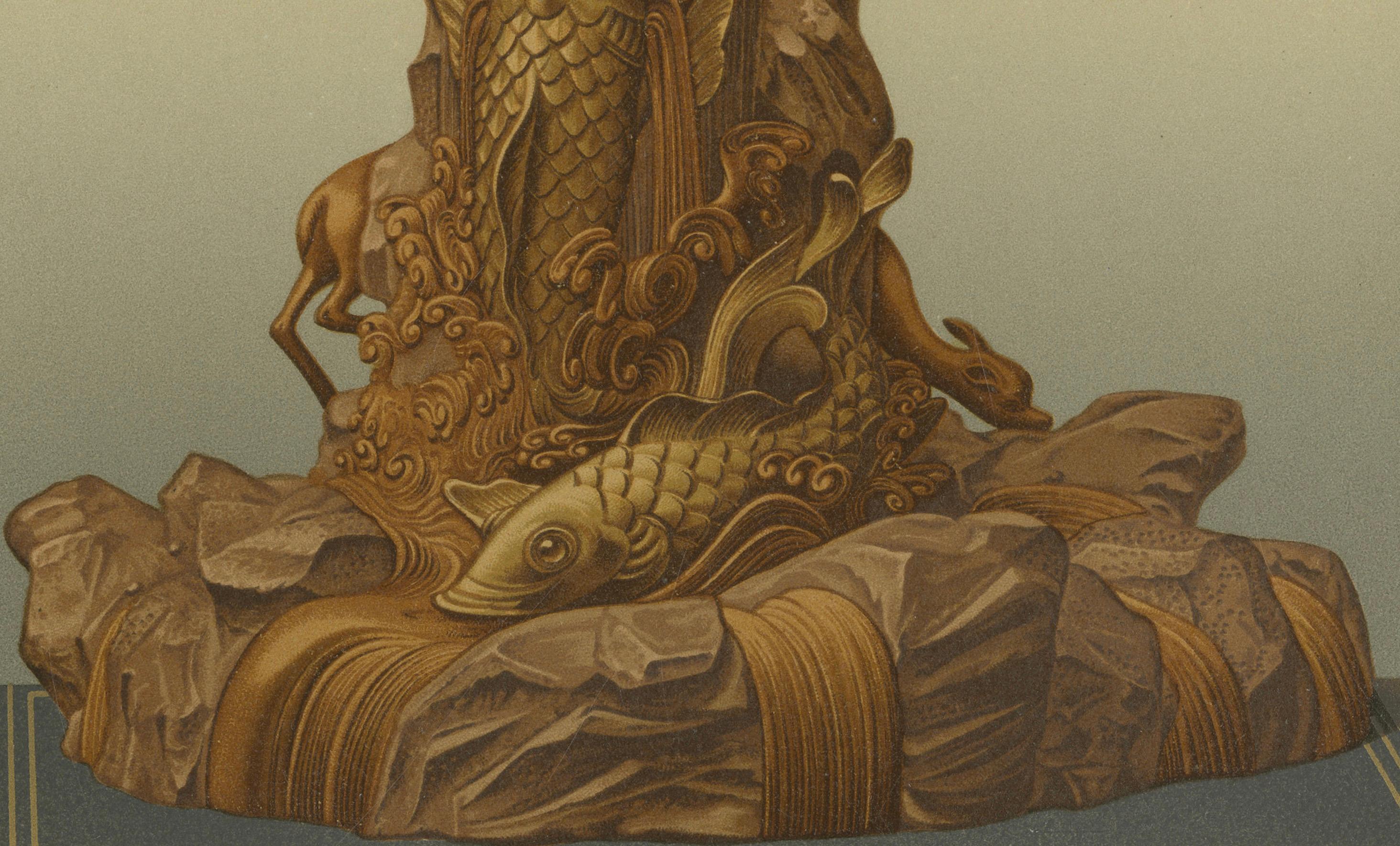 The Ornamental Pedestal Designs with Nature Motifs - Art japonais par Audsley, 1884 Bon état - En vente à Langweer, NL