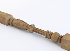 Renaissance style Staircase Pillar from Oak or Beech, Solid Newel Post