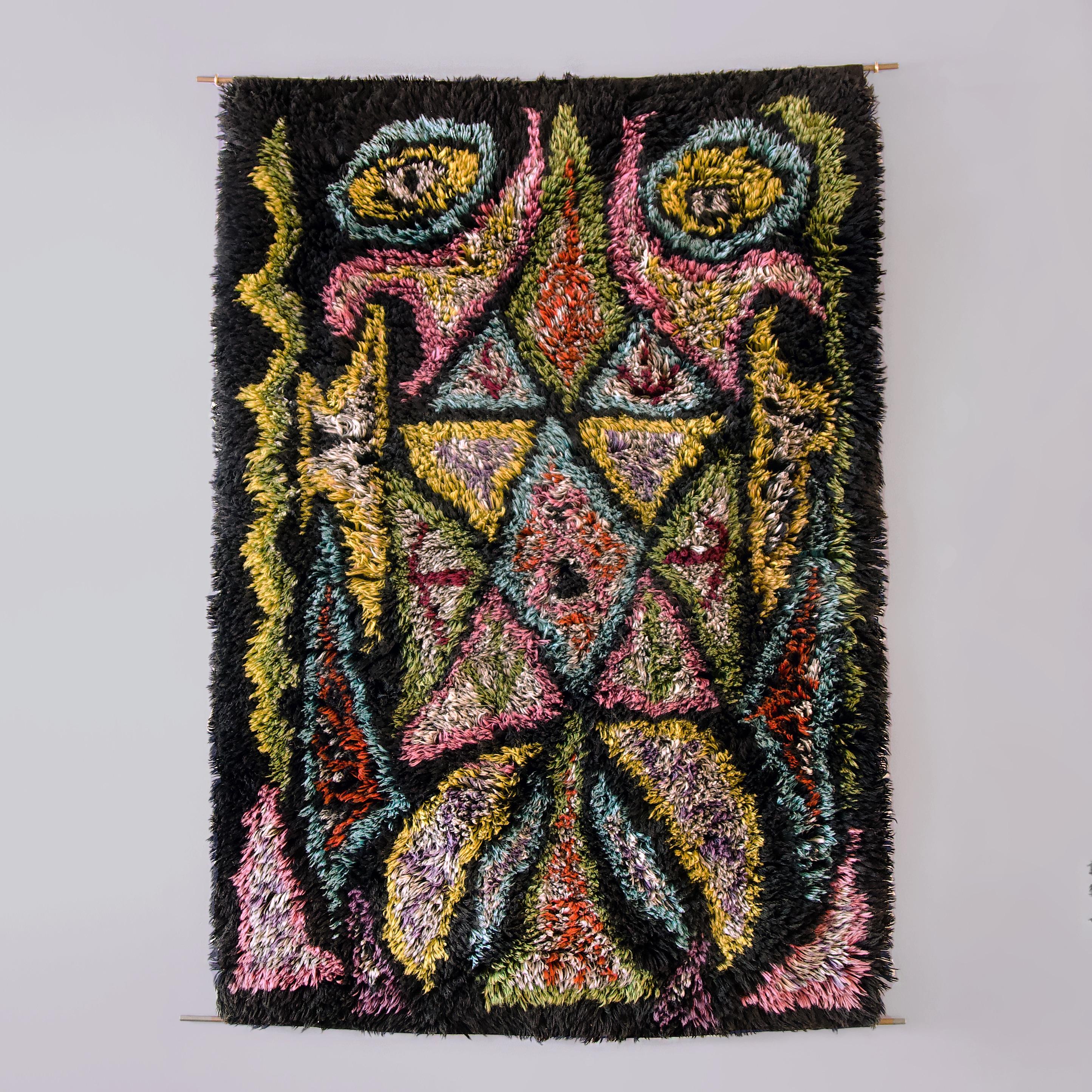 Primitive 'Ornaments', Knotted Rya Rug by Jean Cocteau & Mediterranean Inds