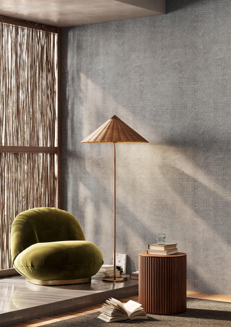 Ornami Africa Line Pattern Vinyl Wallpaper Made in Italy Digital