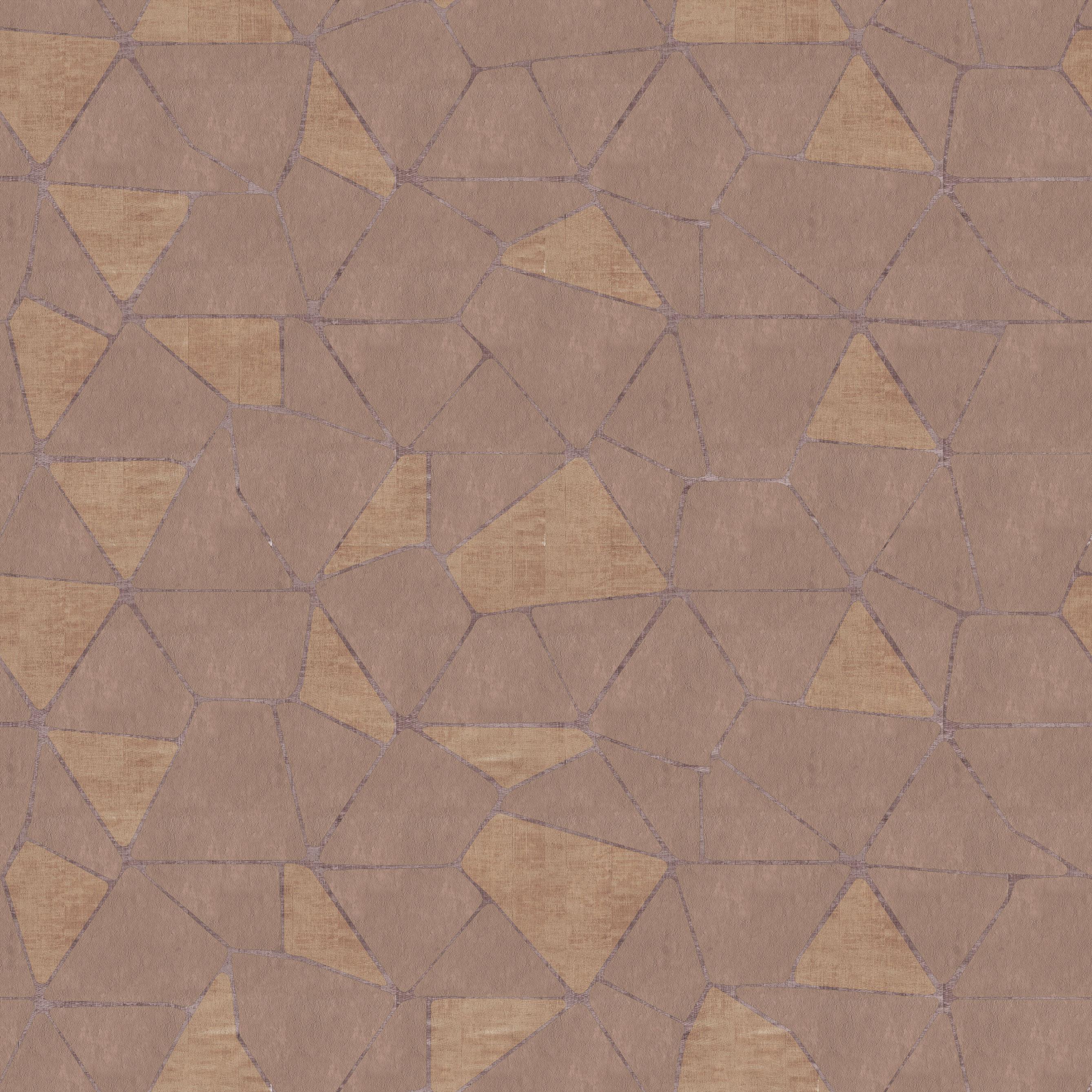 Contemporary Ornami Africa Triangles Pattern Vinyl Wallpaper Made in Italy Digital Printing For Sale