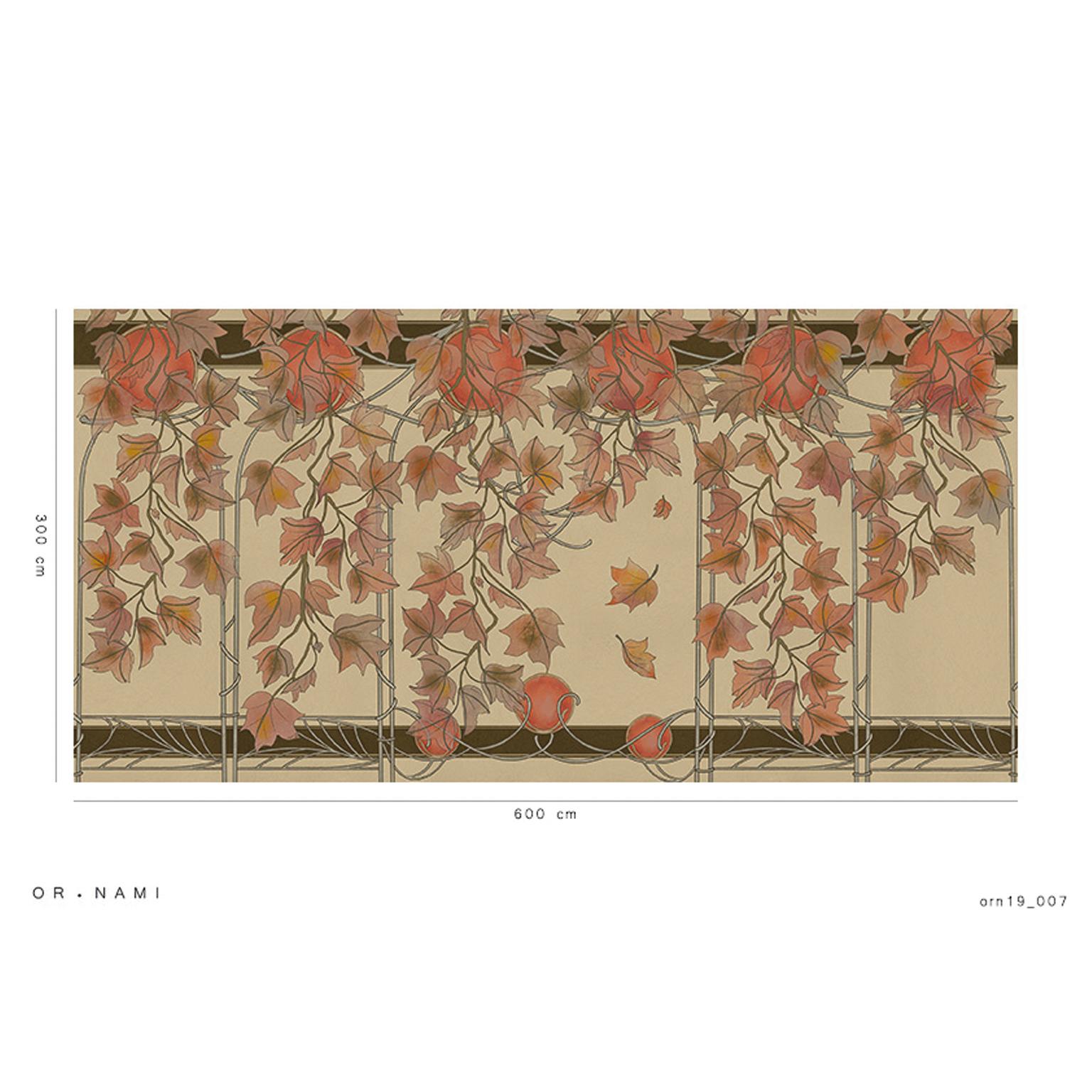 Contemporary Ornami Art Nouveau Autumn Vinyl Wallpaper Made in Italy Digital Printing For Sale