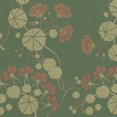 Papier peint en vinyle vert Art nouveau Ornami Fabriqué en Italie Impression numérique