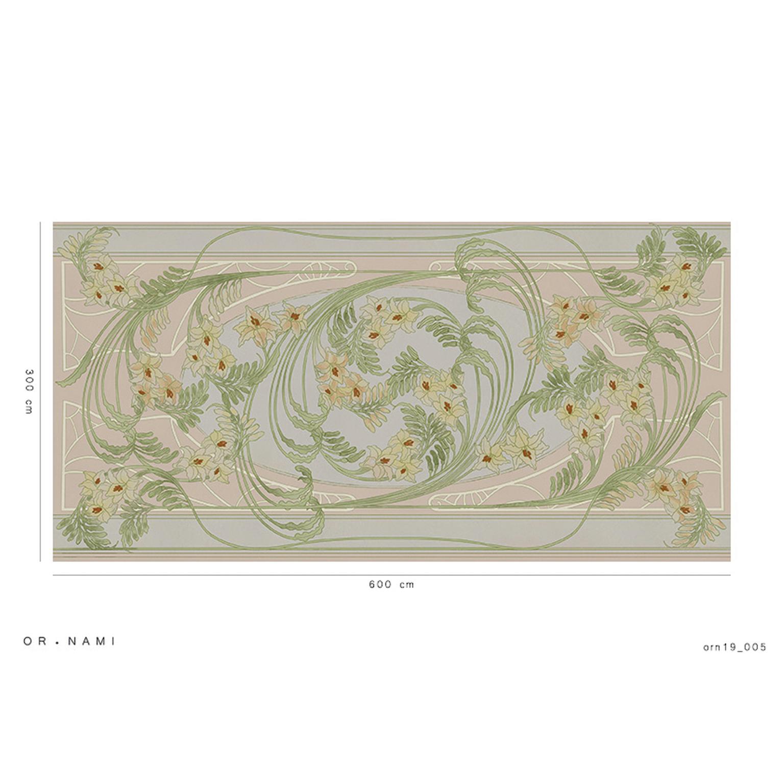 Contemporary Ornami Art Nouveau Spring Vinyl Wallpaper Made in Italy Digital Printing For Sale