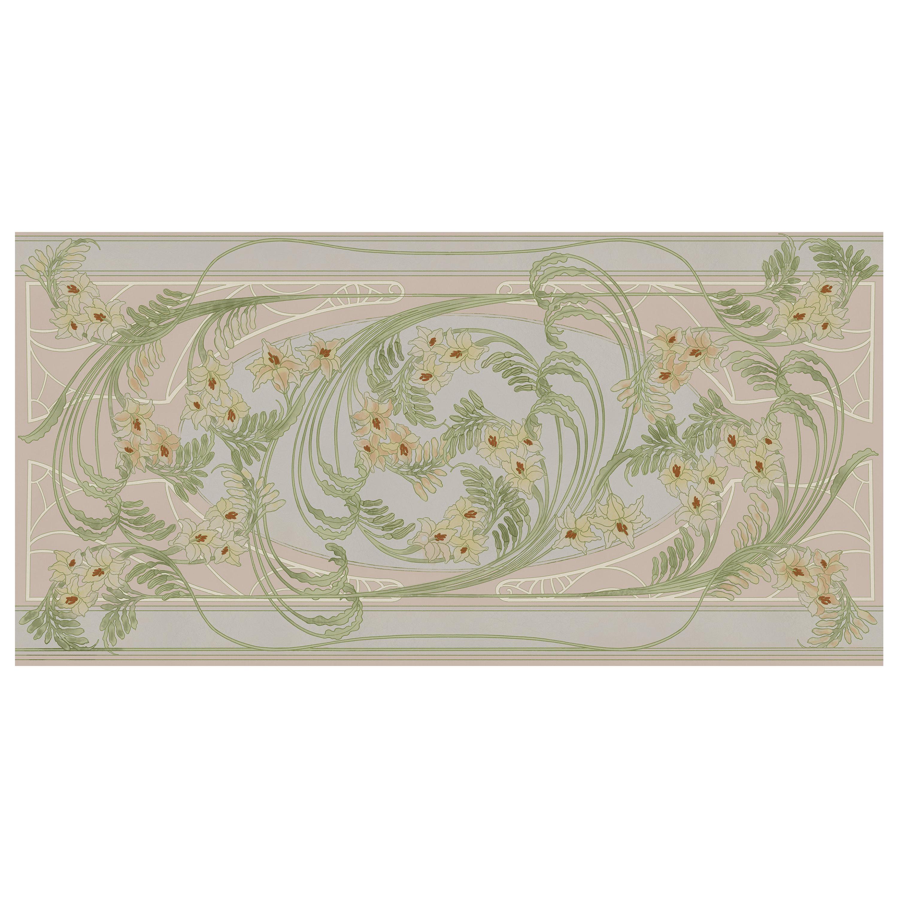 Ornami Art Nouveau Spring Vinyl Wallpaper Made in Italy Digital Printing For Sale