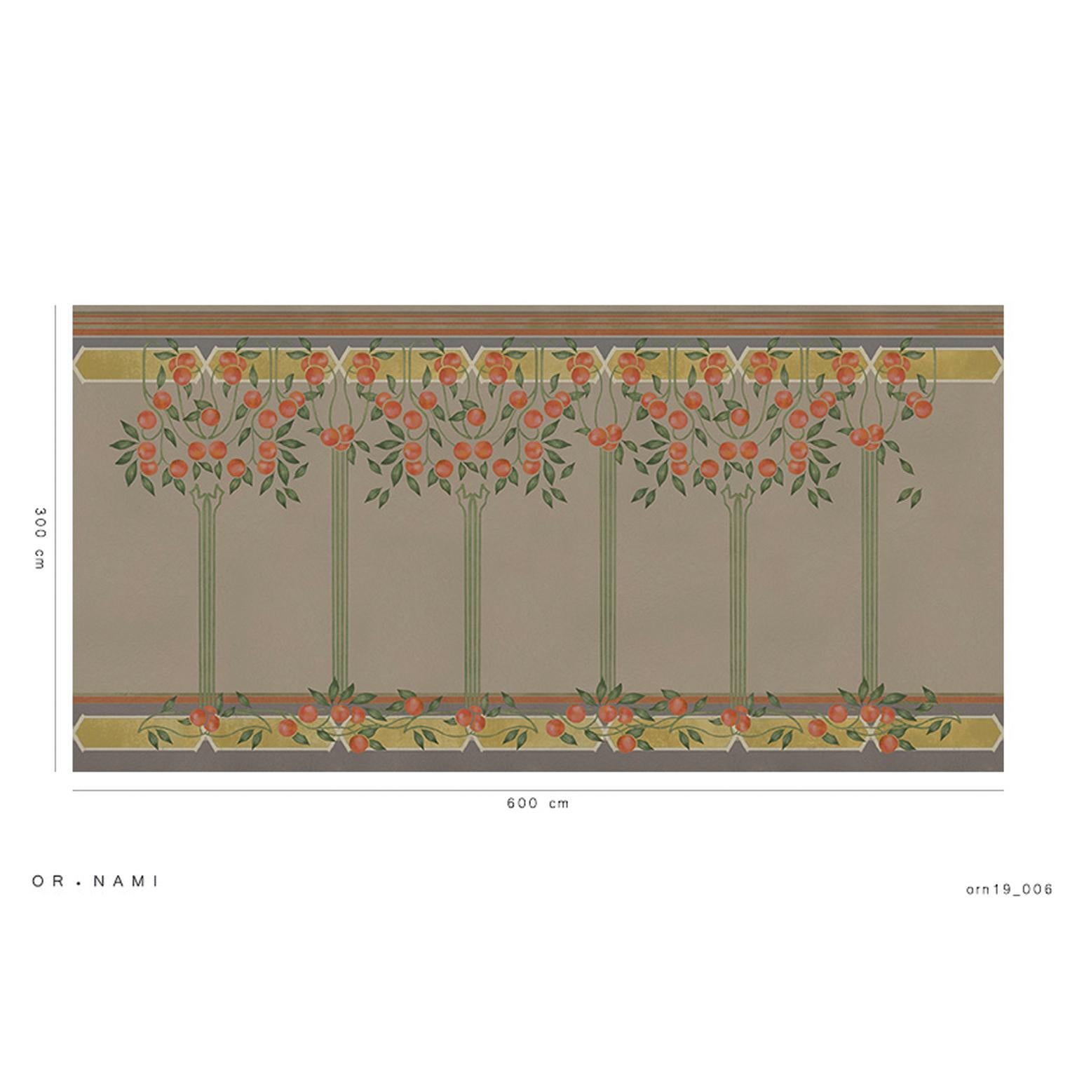 Contemporary Ornami Art Nouveau Summer Vinyl Wallpaper Made in Italy Digital Printing For Sale
