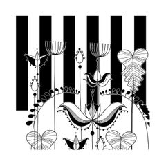 Ornami Black/White Geometric Flower Vinyl Wallpaper Made in Italy Digital Print
