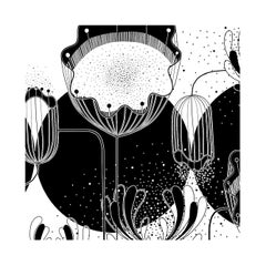 Ornami Black/White Geometric Flower Vinyl Wallpaper Made in Italy Digital Print
