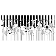 Ornami Black/White Geometric Flower Vinyl Wallpaper Made in Italy Digital Print