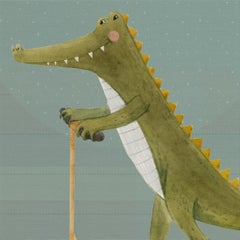 Ornami Children Crocodile Monkeys Vinyl Wallpaper Made in Italy Digital Printing