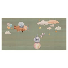 Ornami Children Fly Elephant Vinyl Wallpaper Made in Italy Digital Printing
