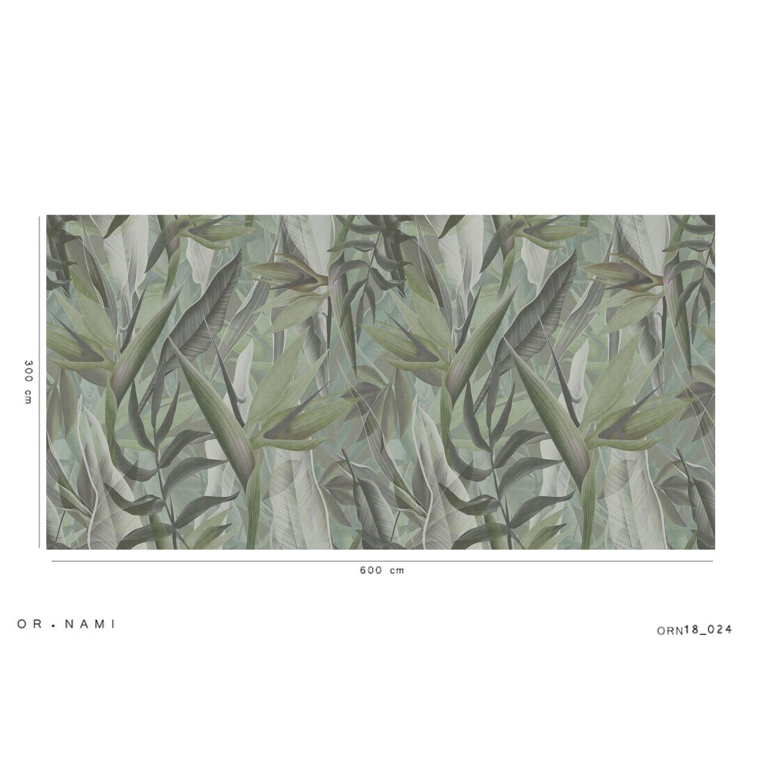 Italiano Carta da parati in vinile Ornami Nature Jungle Made in Italy Stampa Digitale in vendita