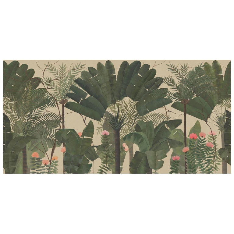 Ornami Nature Oriental Jungle Vinyl Wallpaper Made in Italy Digital Printing  For Sale at 1stDibs