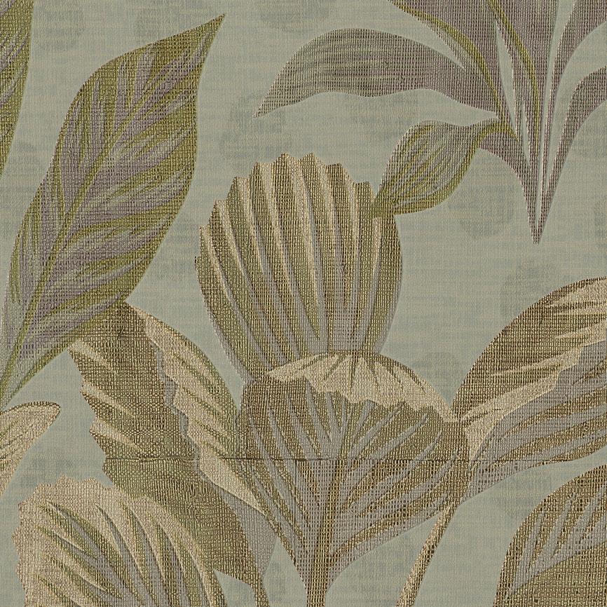 Italian Ornami Pattern Exotic Tropical Leaf Vinyl Wallpaper Made in Italy Digital Print For Sale