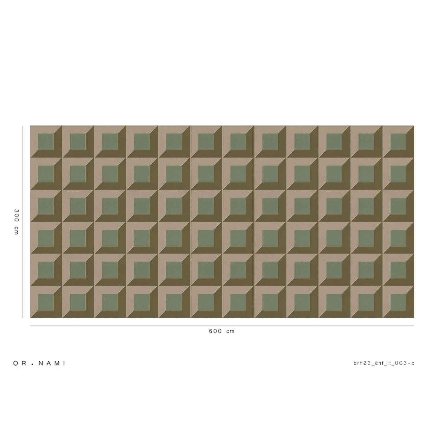 Ornami Still Life Geometric Square Vinyl Wallpaper Made in Italy Digital Print For Sale 1