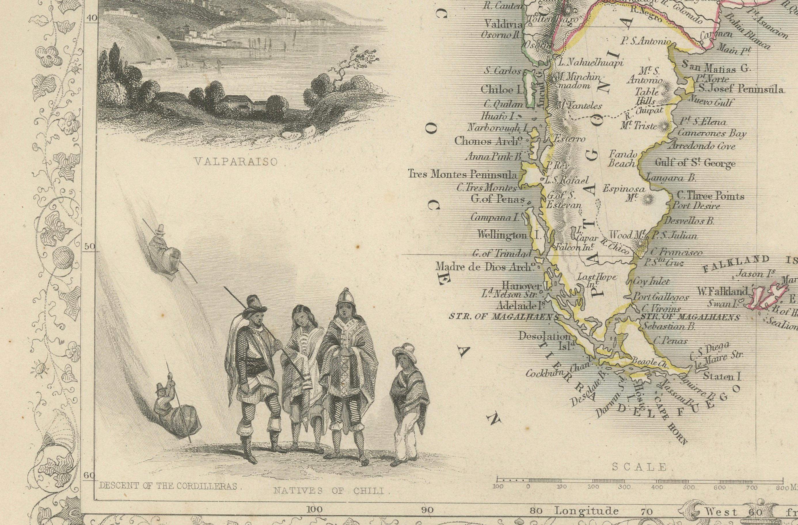 Mid-19th Century Ornate 1850s Map of South America: A Masterpiece of Exploration & Art by Rapkin For Sale