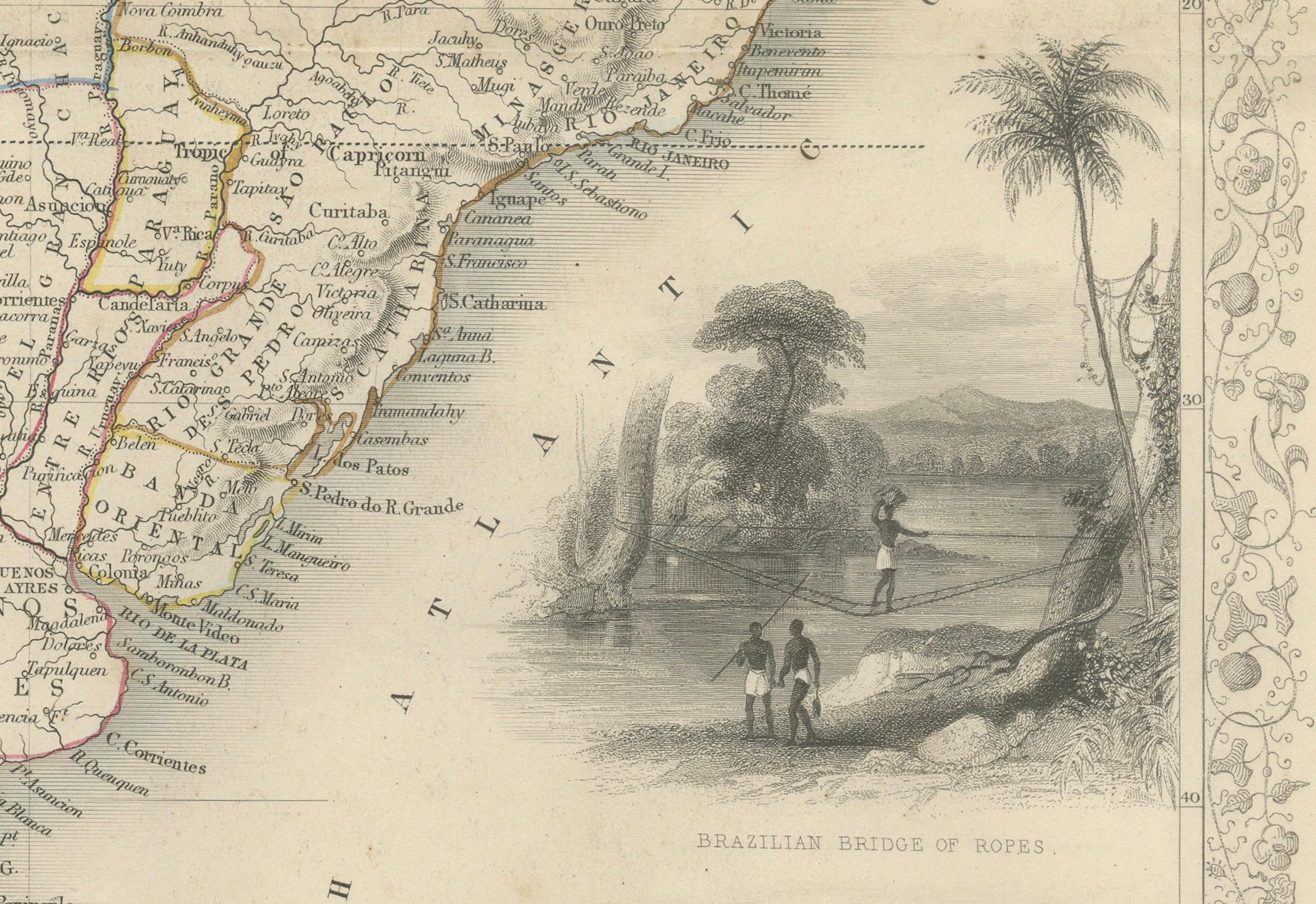 Ornate 1850s Map of South America: A Masterpiece of Exploration & Art by Rapkin For Sale 1