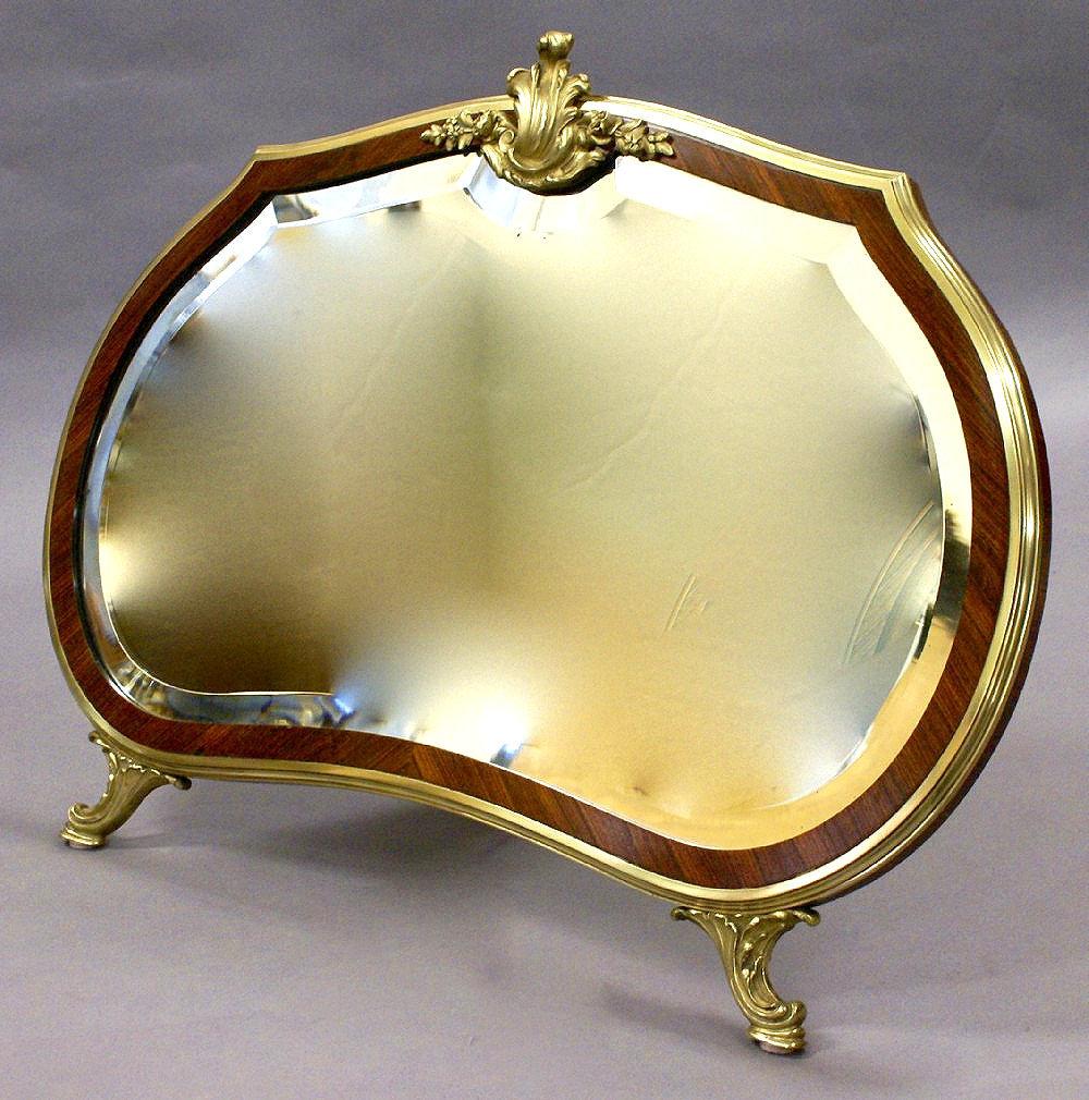 British Ornate 19th Century French Ormolu Dressing Mirror