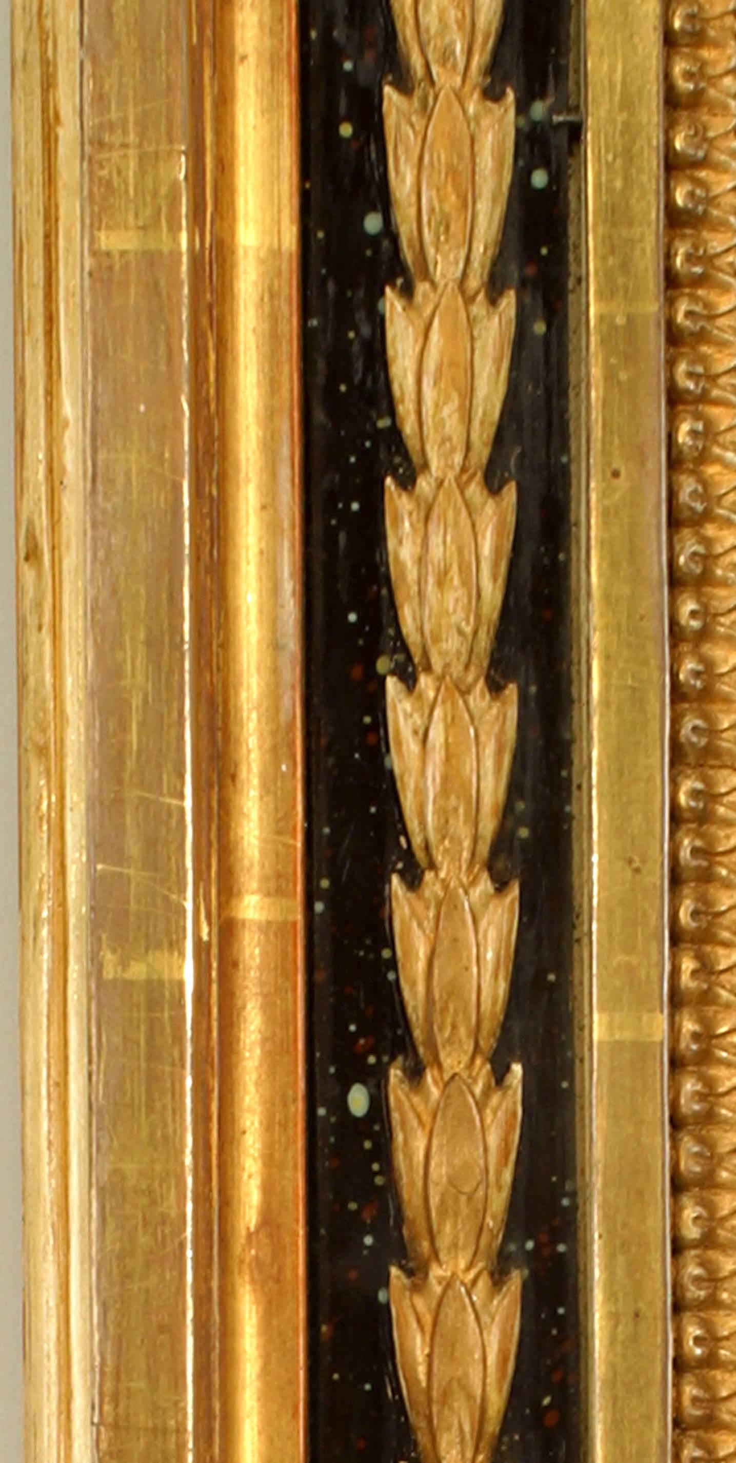 Swedish Neoclassical Parcel Gilt Wall Mirror with Frieze 1