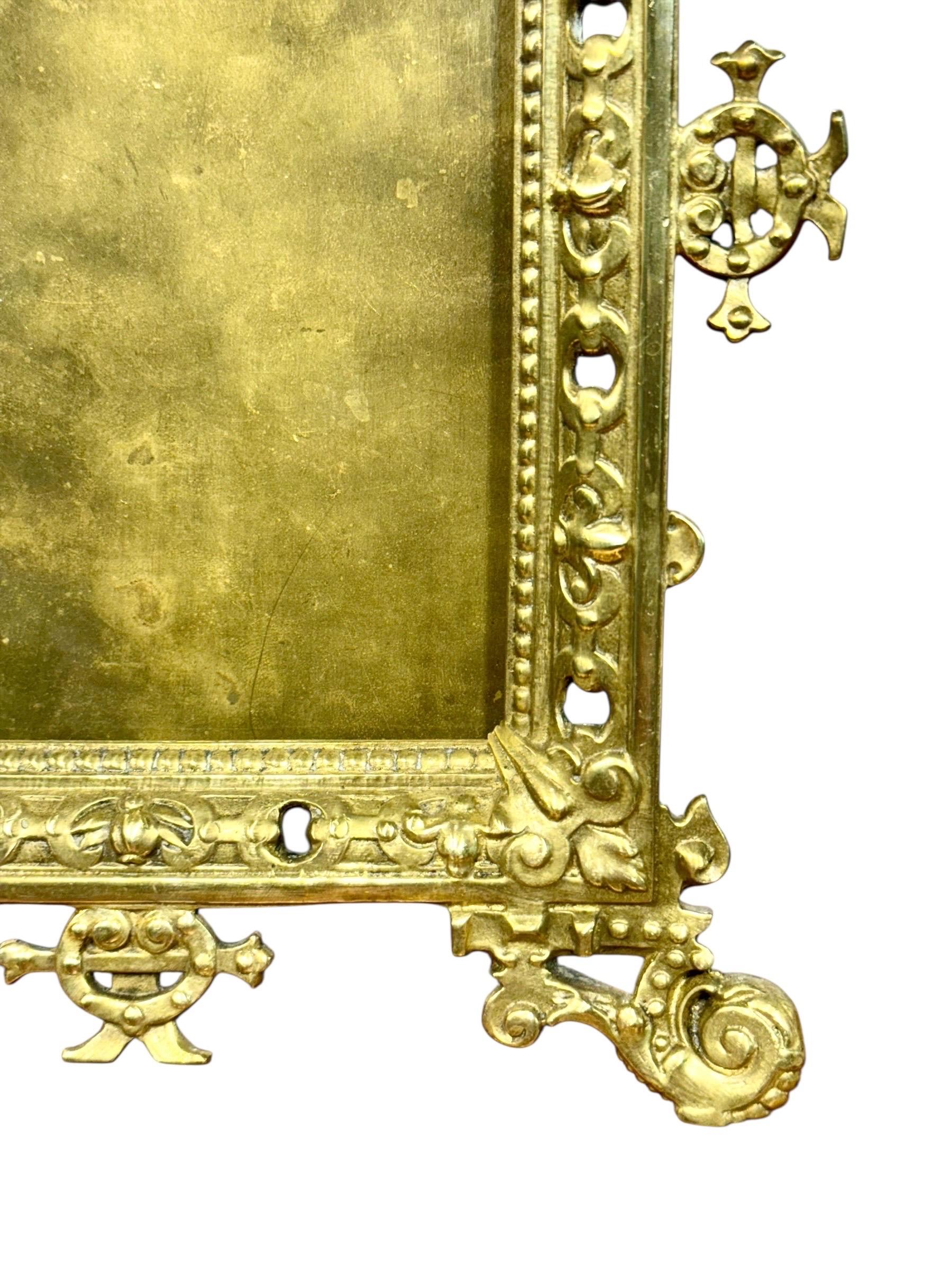 Ornate 19th-Century Gilt Bronze Tabletop Frame with Cherub Motif For Sale 3