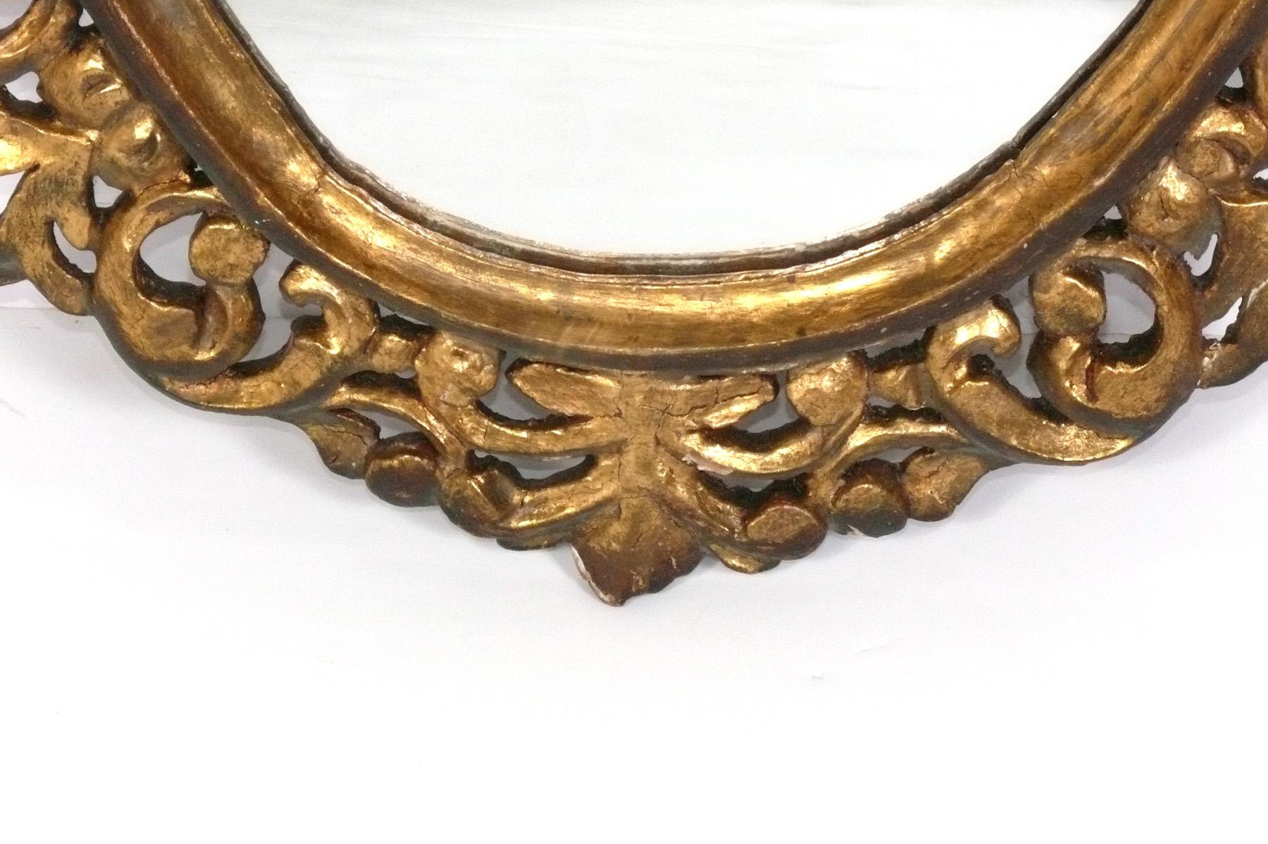 Regency Miroir doré italien orné du 19e siècle 27.5 