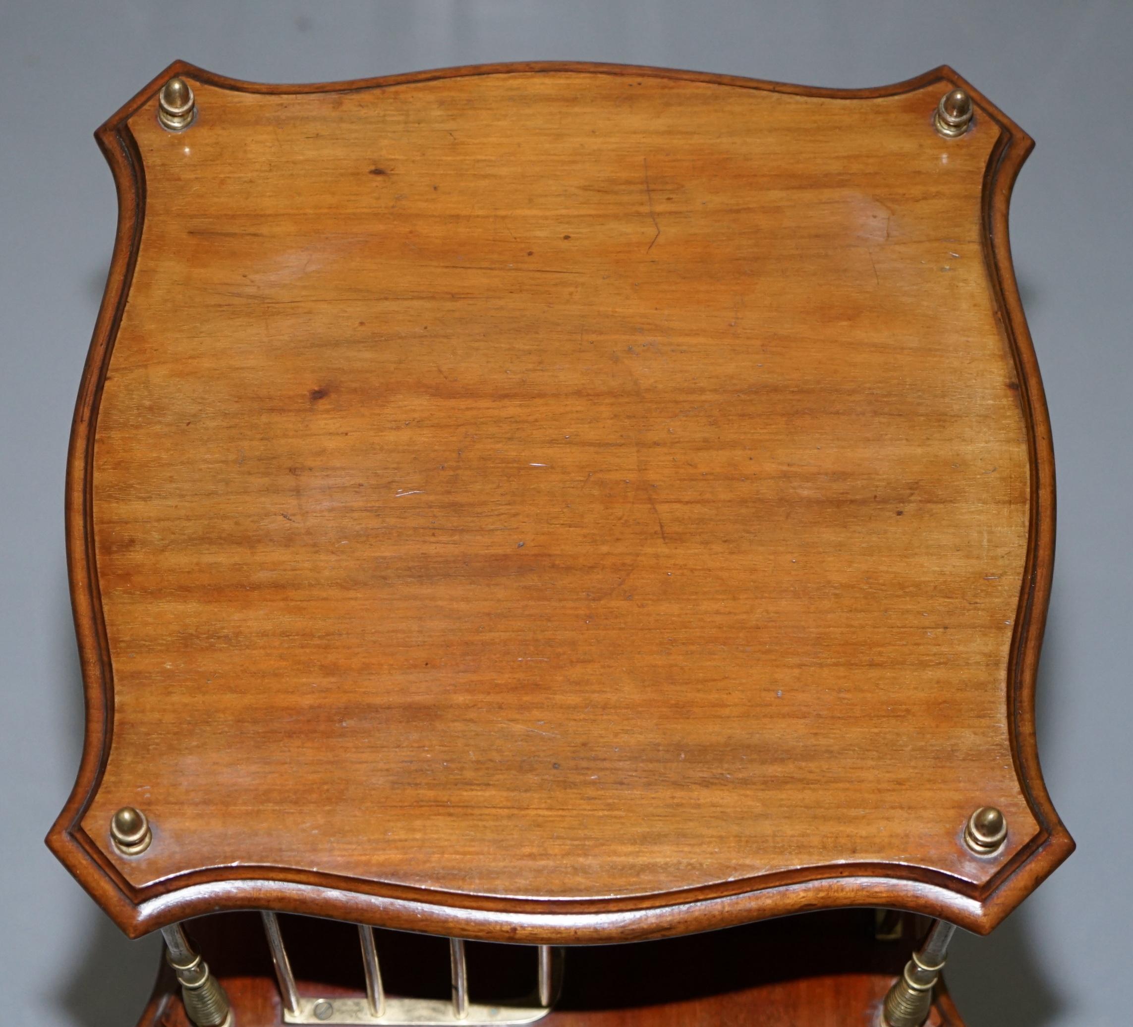 English Ornate 19th Century Hardwood and Brass Revolving Bookcase in the Regency Style