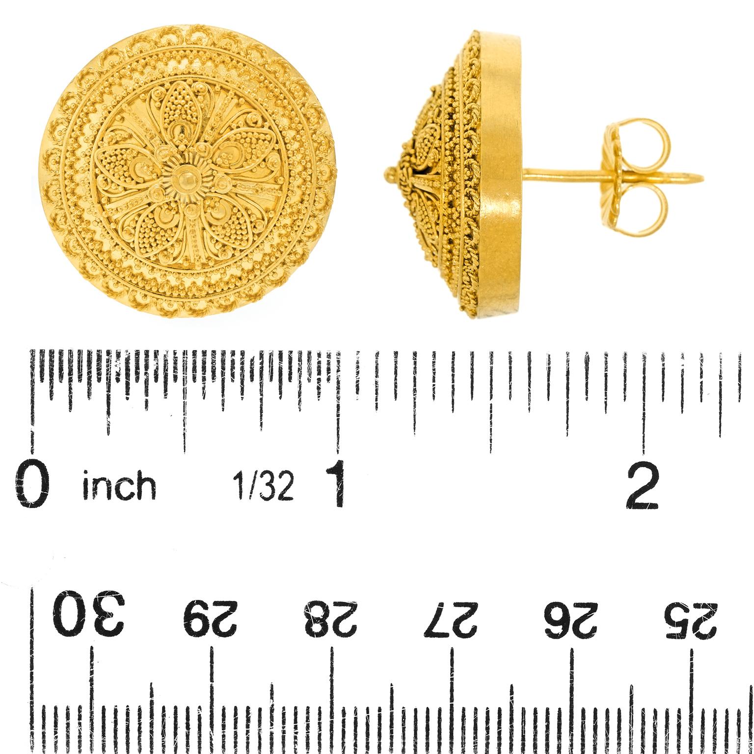 Ornate 22k Earrings en vente 2