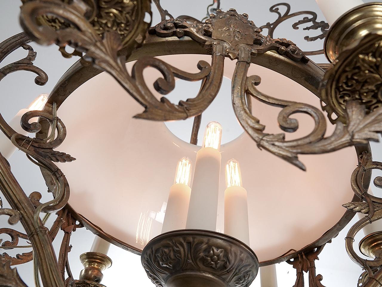 Victorian Ornate 9 Light Chandelier For Sale