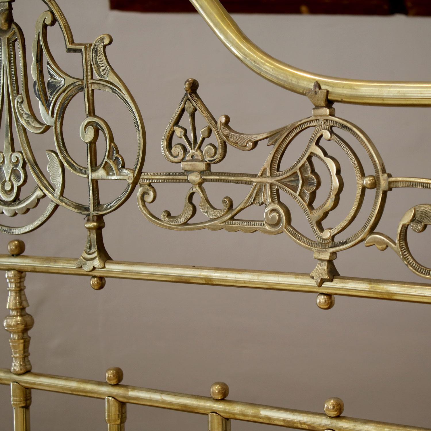 British Ornate All Brass Antique Bed MK225