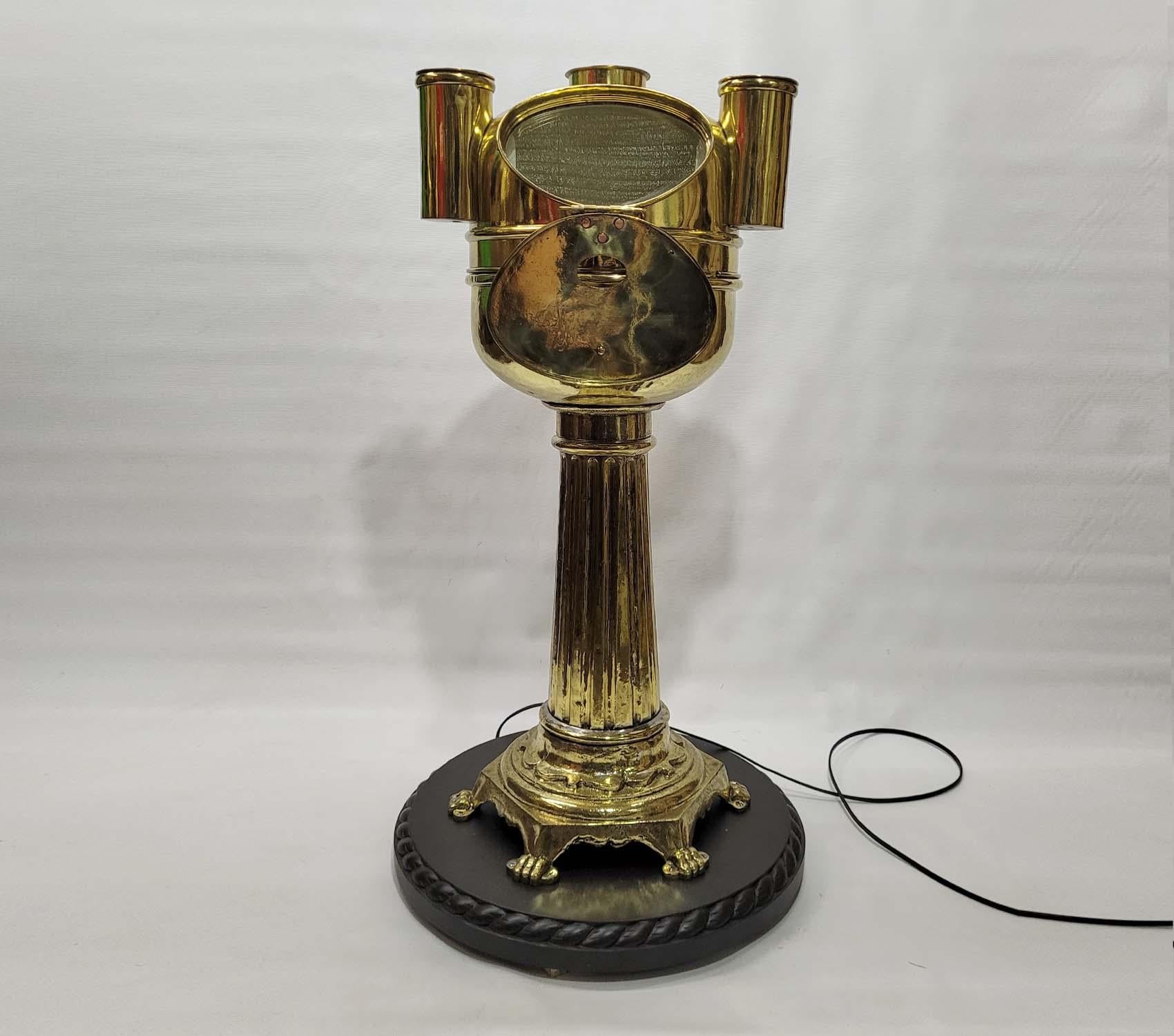 Ornate American Yacht Binnacle Circa 1900 In Good Condition For Sale In Norwell, MA