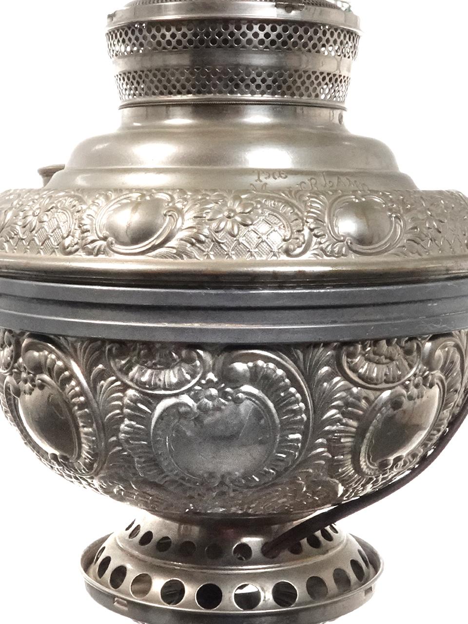 Ornate and Nickel Plated Miller Saloon Style Lantern (amerikanisch) im Angebot