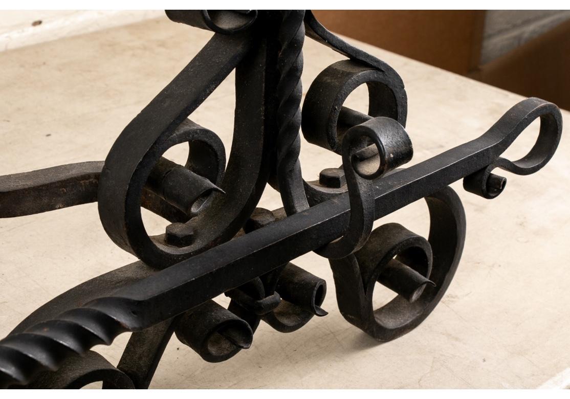 Ornate Andiron Pair with Fire Poker 1