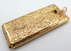 Ornate Antique Engraved Gold Pendant Box