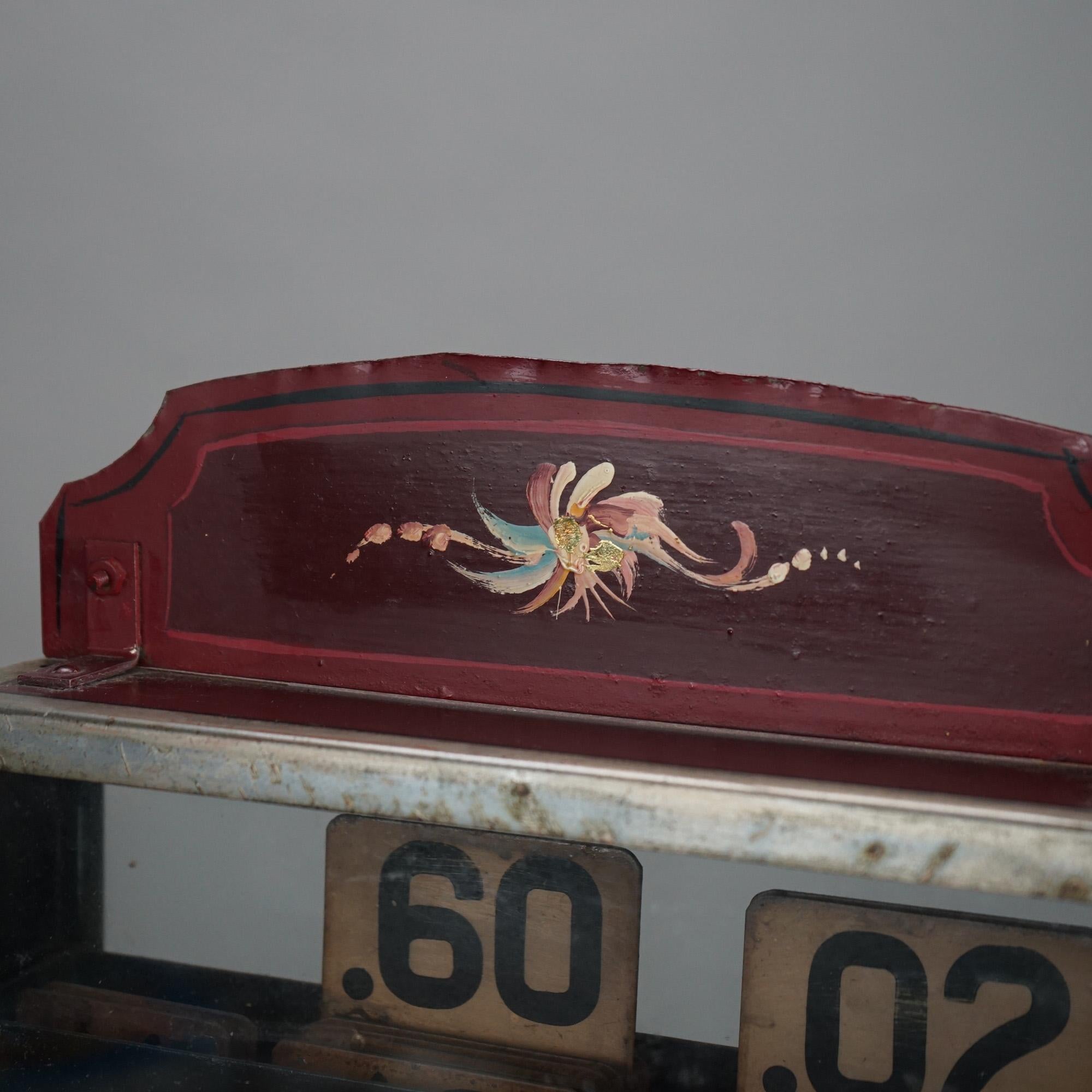 Ornate Antique Gilt & Floral Hand Painted Soda Fountain Cash Register C1920 In Good Condition For Sale In Big Flats, NY
