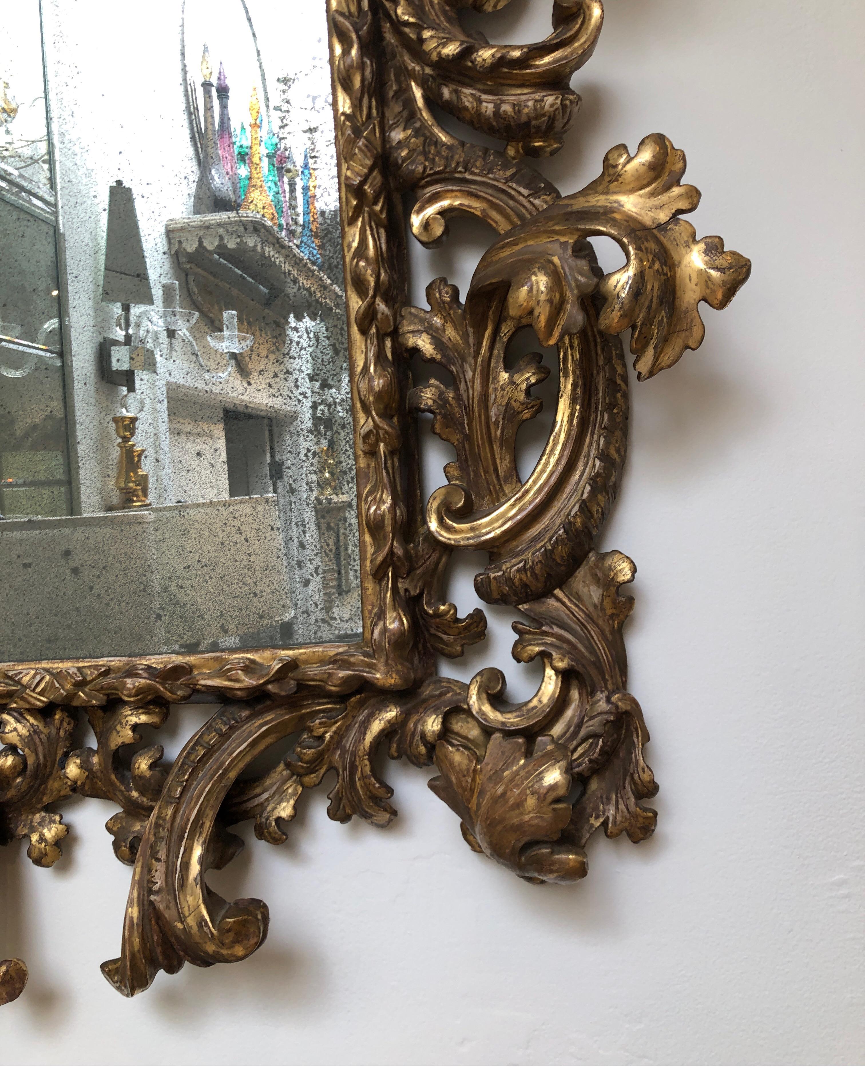 Ornate Antique Style Vintage Gold Gilt Rococo Baroque Mirror 32 3/4" X 15 No Tax 