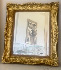 Ornate Antique Gold Leaf Carved Wood Mirror