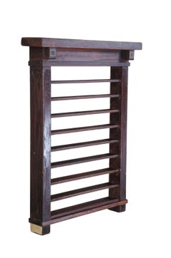 Ornate Antique Mahogany Billiards Wall Mounted Cue Ball Pool Rack 36"