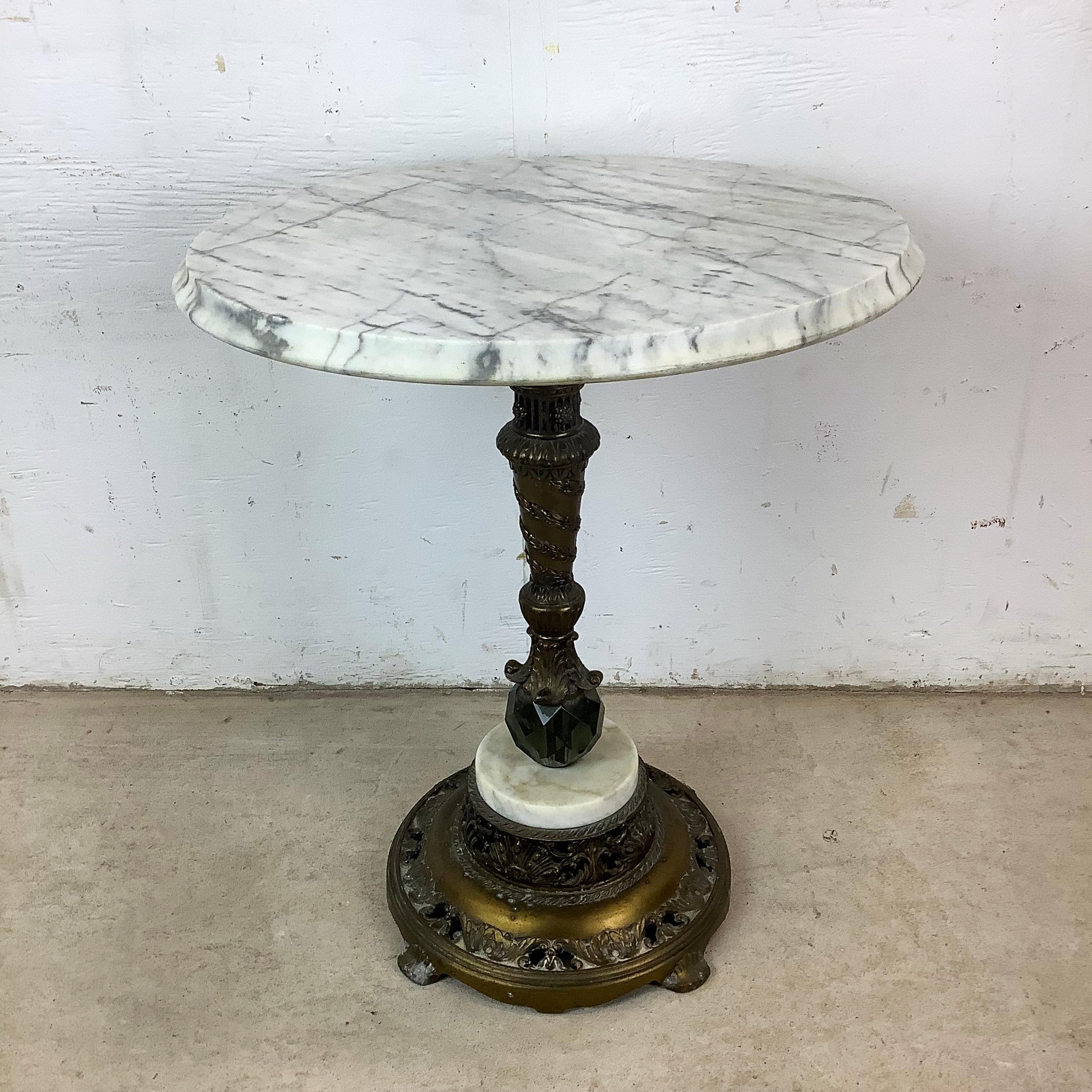 Ornate Antique Marble Top Side Table en vente 9