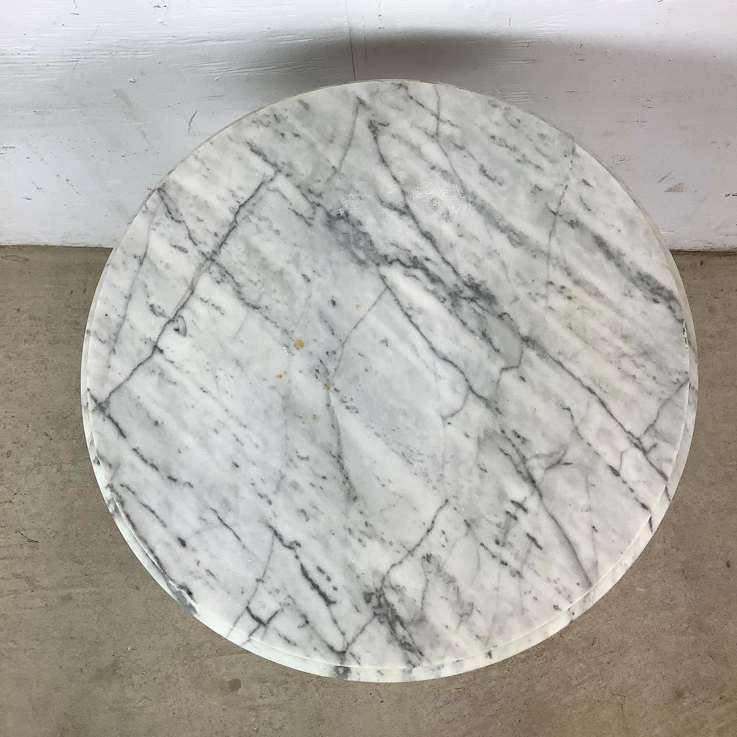 Hollywood Regency Ornate Antique Marble Top Side Table en vente