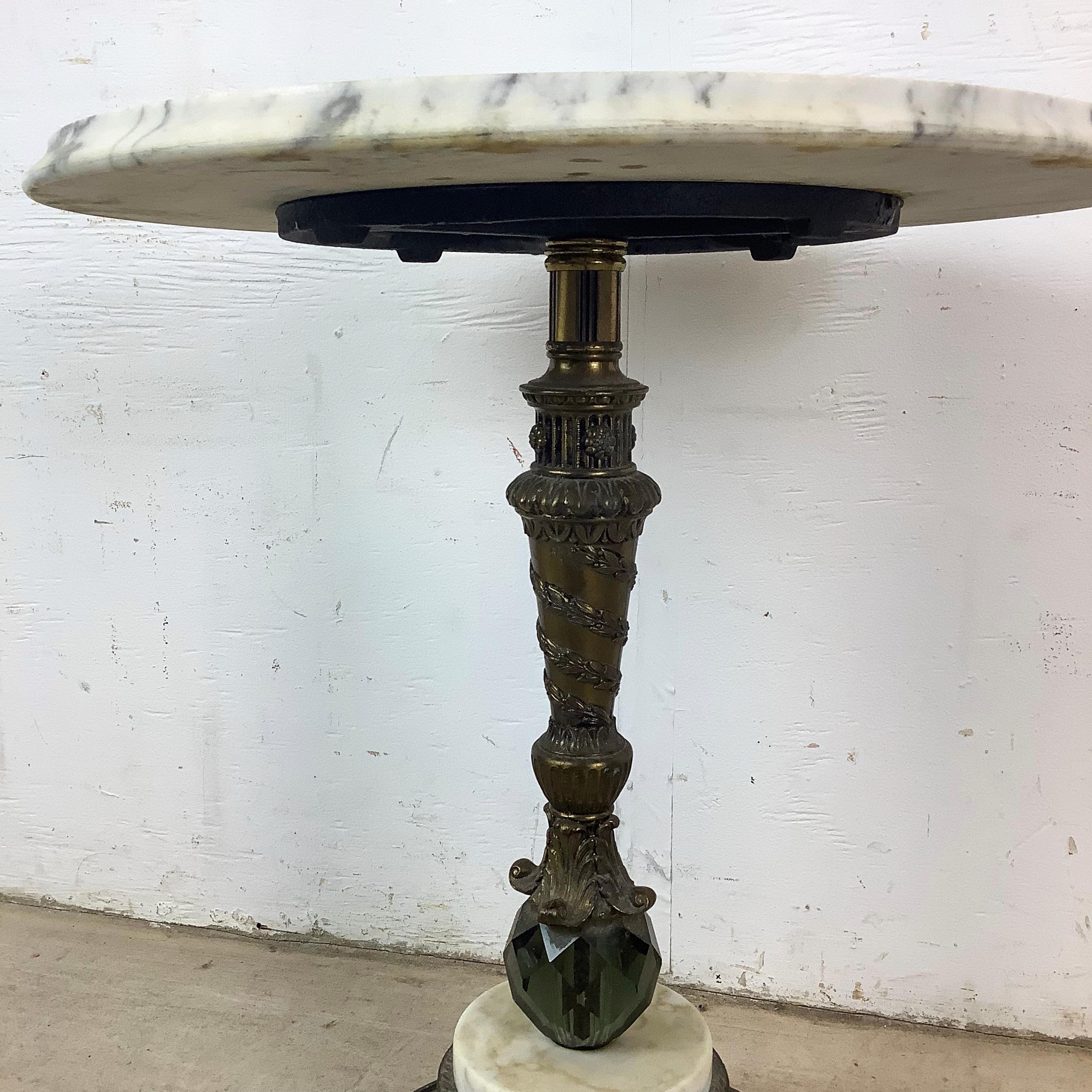 Autre Ornate Antique Marble Top Side Table en vente