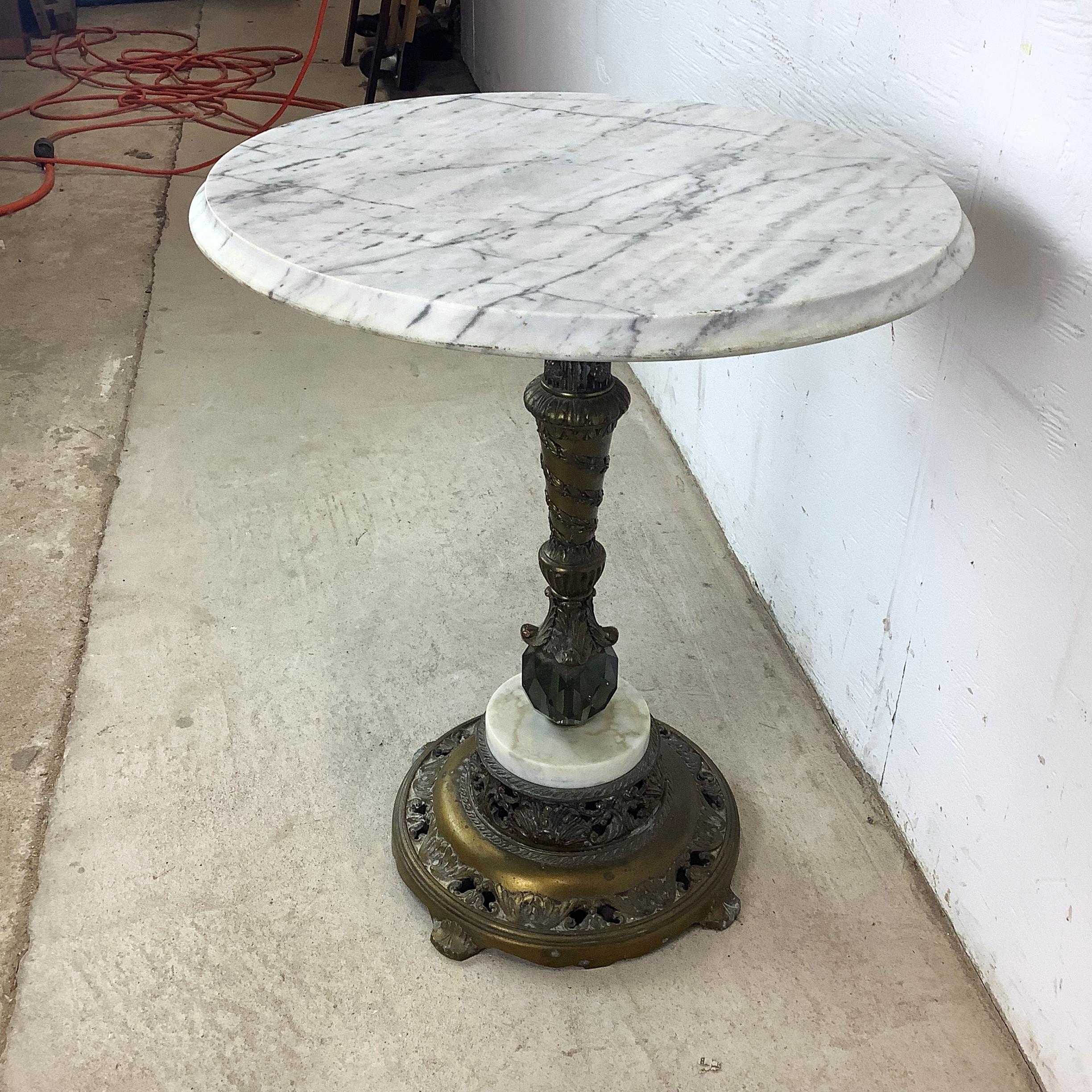 Ornate Antique Marble Top Side Table en vente 1